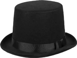 Boland Zylinder-Hut Aus 100% Polyester In Schwarz - Einheitsgröße Mit Gummiband - Idealer Hut Für Kostüme Als Zauberer, Magier, Gentleman, Schornsteinfeger - Für Halloween, Karneval & Mottopartys