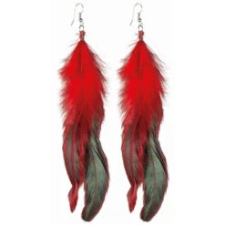 Boland Faschingsschmuck - Ohrringe - Federn