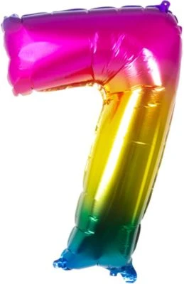 Boland Folienballon Zahl 7 Regenbogen, 86 Cm 1 Boland Folienballon Zahl 7 Regenbogen, 86 Cm