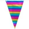 Boland Wimpelkette Wimpelgirlande Regenbogen Metallic, Kunststoff, 10 M