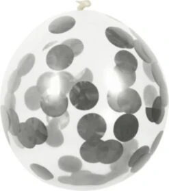 Boland Luftballons Confetti Silber, Latex, 30 Cm, 5 Stück