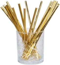 Boland Satz 20 Papierhalme Gold (20 Cm)