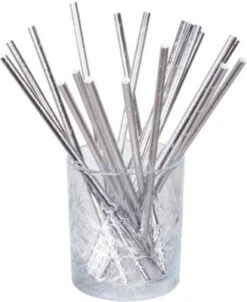 Boland Papiertrinkhalme Silber, 20 Stück