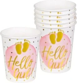Boland 333-53236 Papp-Partybecher/Trinkbecher Hello Girl, 250 Ml, 6 Stück