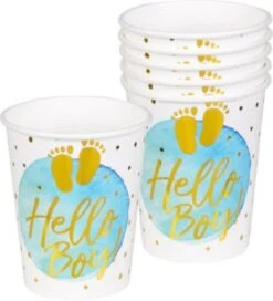 Boland 333-53237 Papp-Partybecher/Trinkbecher Hello Boy, 250 Ml, 6 Stück