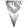 Boland Wimpelkette Wimpelgirlande XXL Metallic Silber, Kunststoff, 10 M