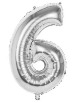 Boland Folienballon 6 Silber 86 Cm