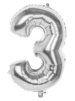 Boland Folienballon 3 Silber 86 Cm