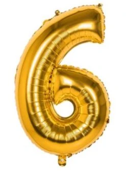 Boland Folienballon 6 Gold 86 Cm