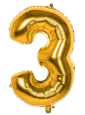 Boland Folienballon 3 Gold 86 Cm 1 Boland Folienballon 3 Gold 86 Cm
