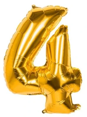 Boland Folienballon 4 Gold 86 Cm 1 Boland Folienballon 4 Gold 86 Cm