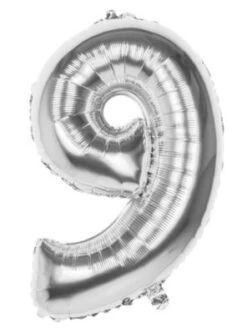 Boland Folienballon 9 Silber 86 Cm