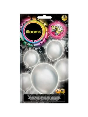 Boland 5 LED Luftballons Silber 2 Boland 5 LED Luftballons Silber – Bild 2
