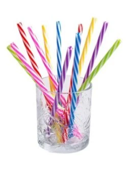 Boland 12 Wiederverwendbare Plastikstrohhalme Bunt