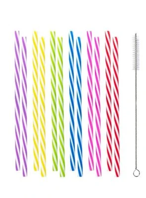 Boland 12 Wiederverwendbare Plastikstrohhalme Bunt 2 Boland 12 Wiederverwendbare Plastikstrohhalme Bunt – Bild 2