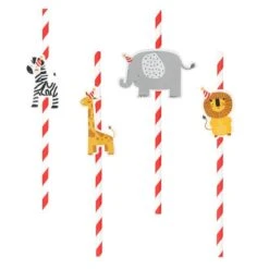 Boland 6 Trinkhalme - Safari - 20 Cm -Boland Store 247452 8712026502148 boland 6 papierhalme safari 20cm 03