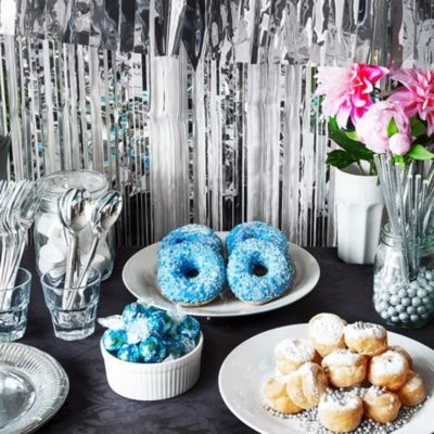 Boland Türvorhang Silber-metallic 3 Boland Türvorhang Silber-metallic – Bild 3