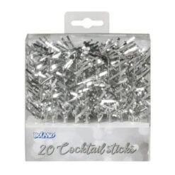 Boland 20 Lametta Cocktailspieße Silber