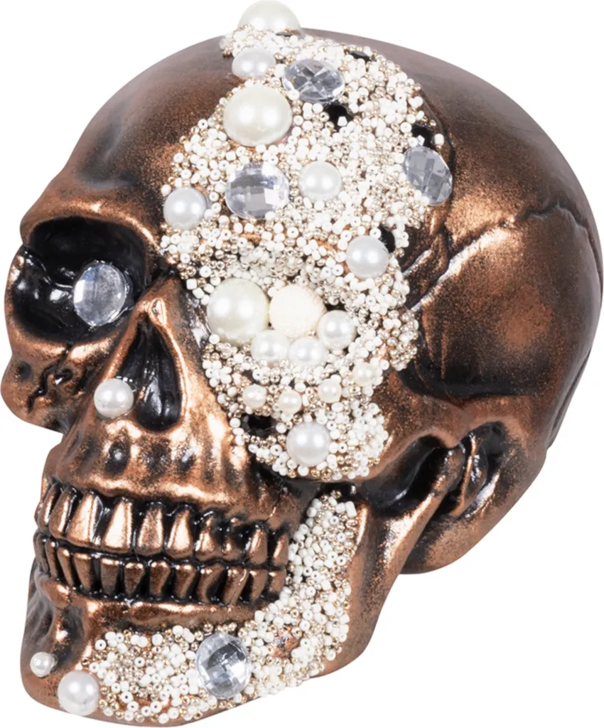 Boland Dekoration Totenkopf Mit Glück 21 Cm 1 Boland Dekoration Totenkopf Mit Glück 21 Cm