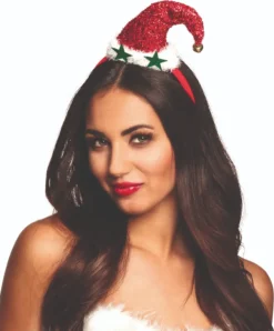 Boland Tiara Weihnachtsglitzer Damen Weiß/rot