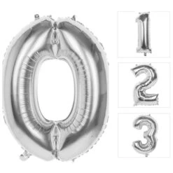 Boland Folienballon - Silberne Zahl - 0 Bis 9